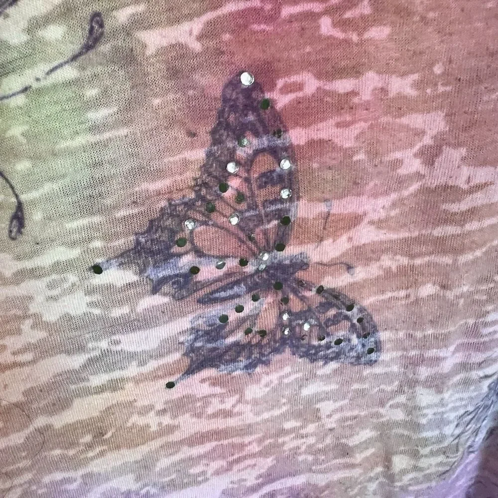 Baby Phat Womens Multicolor Butterfly Fairy Dress Size XL Cottagecore - Picture 4 of 5